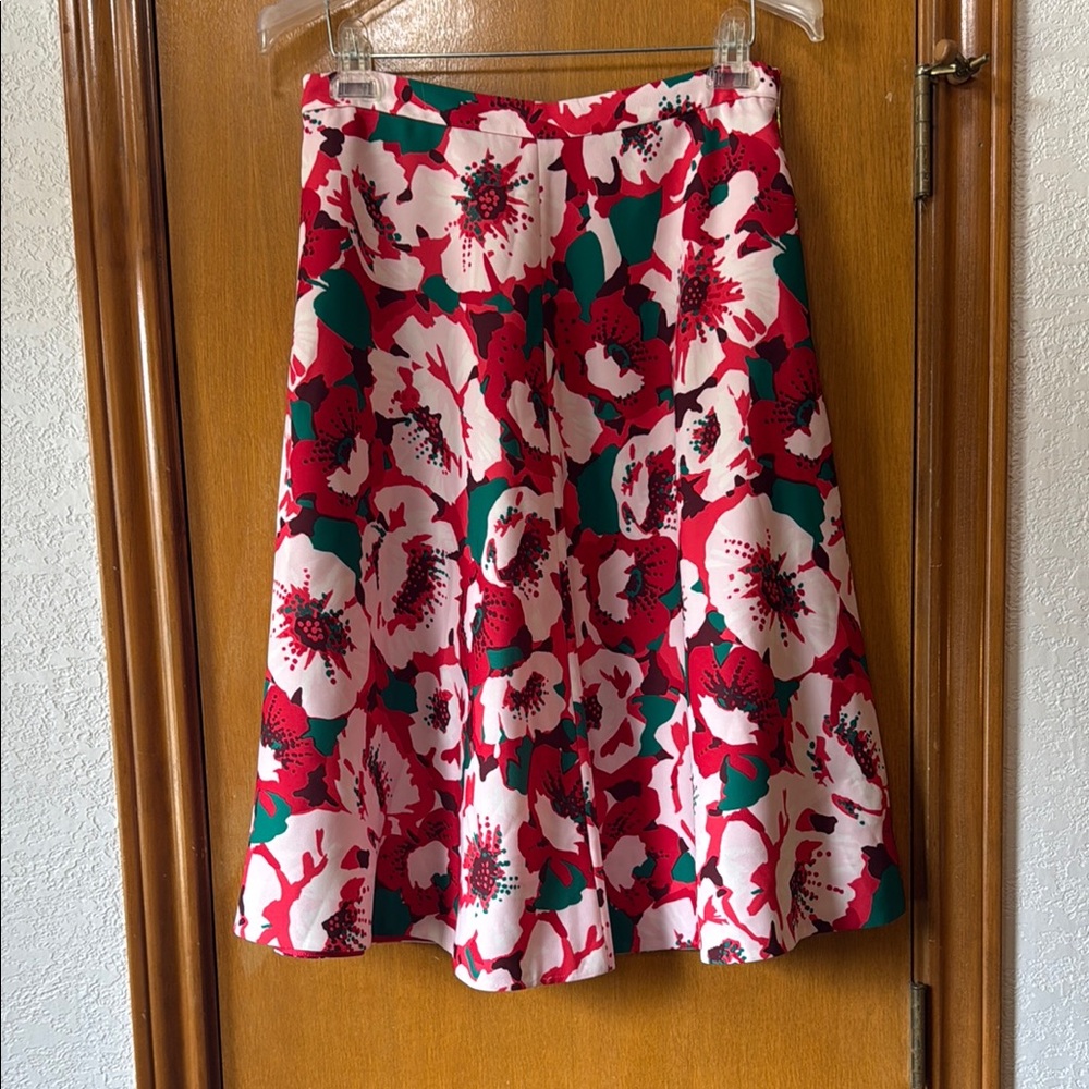 DRAPER JAMES Floral Red and Green Women's Skirt